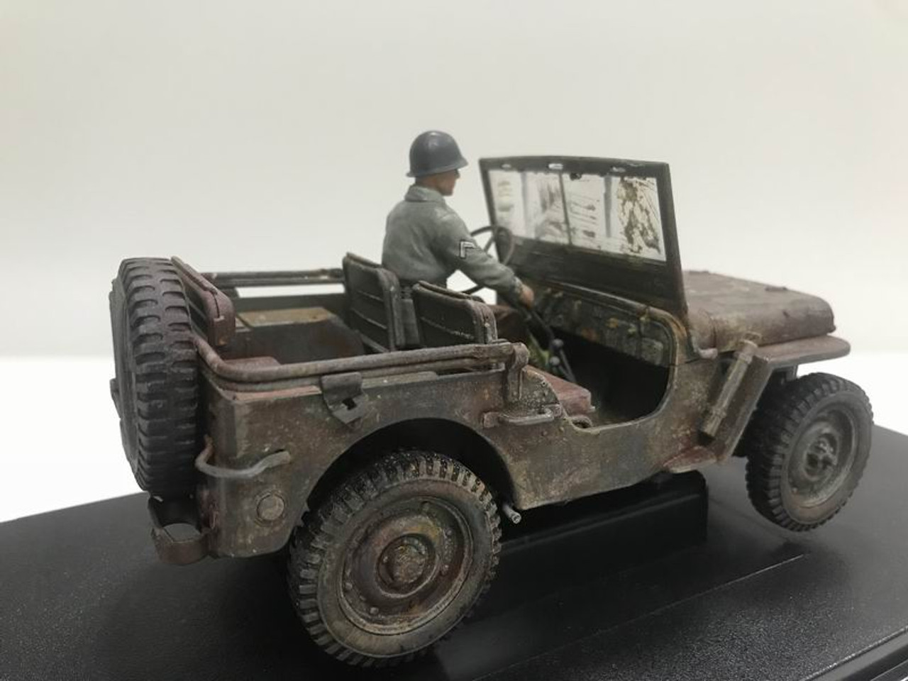 RARE 1/1 Prototype 1/18 Welly FX Classic Jeep Willys M151 WW2 Quarter 1/4 Ton Army Truck (Green Dirt Version) Diecast Car Model