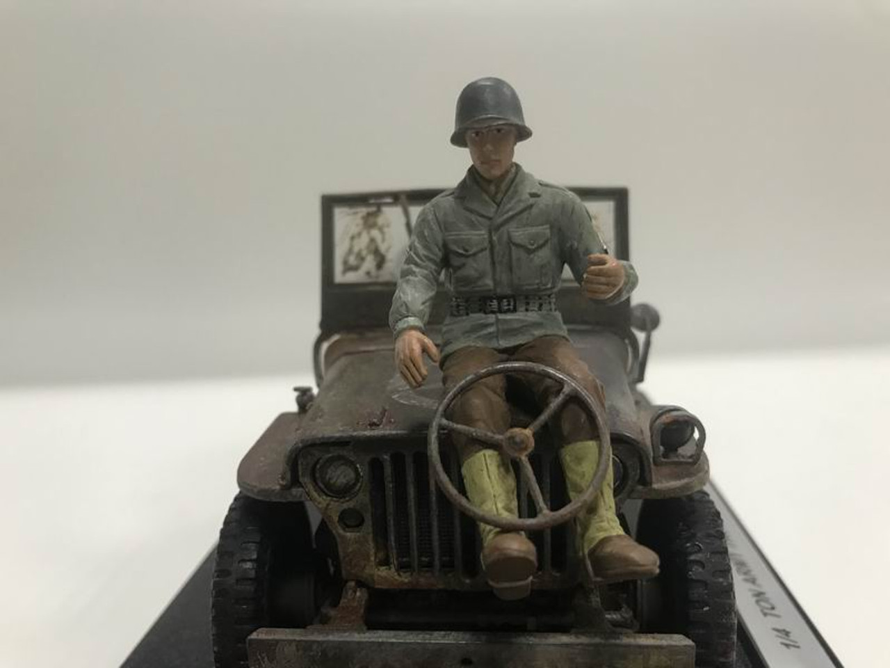 RARE 1/1 Prototype 1/18 Welly FX Classic Jeep Willys M151 WW2 Quarter 1/4 Ton Army Truck (Green Dirt Version) Diecast Car Model