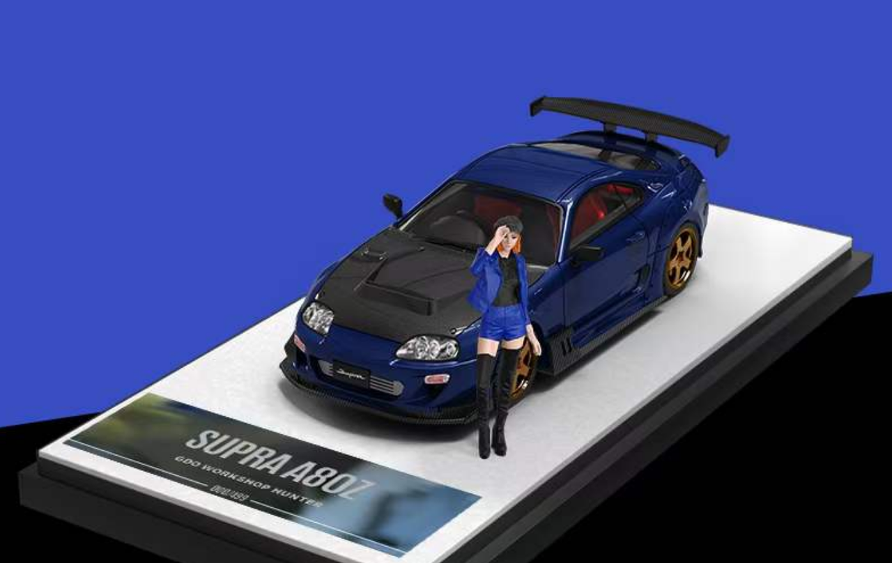 1/64 TimeMicro TOYOTA SUPRA トヨタ　スープラ　A80Z グレー　フィギュア付き Time Micro 1⁄64 Toyota Supra (A80) Widebody in Gold \"Top Secret Tribute\"