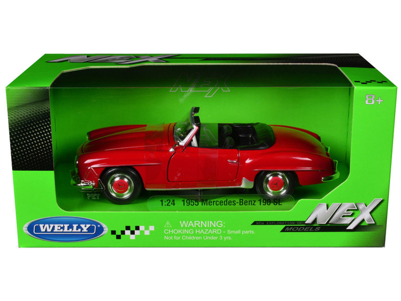 1/24 Welly 1955 Mercedes-Benz 190 SL Open Top (Red) Diecast