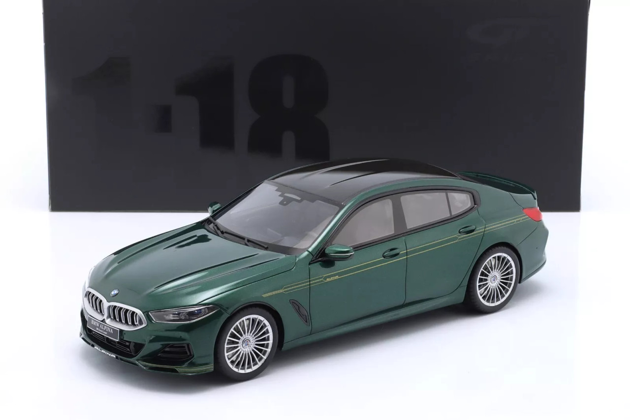 新品 1/18 GTスピリット BMWアルピナ B8 アルピナグリーン 1/18 GT Spirit 2023 BMW 8 Series Alpina B8 Gran Coupe (Dark