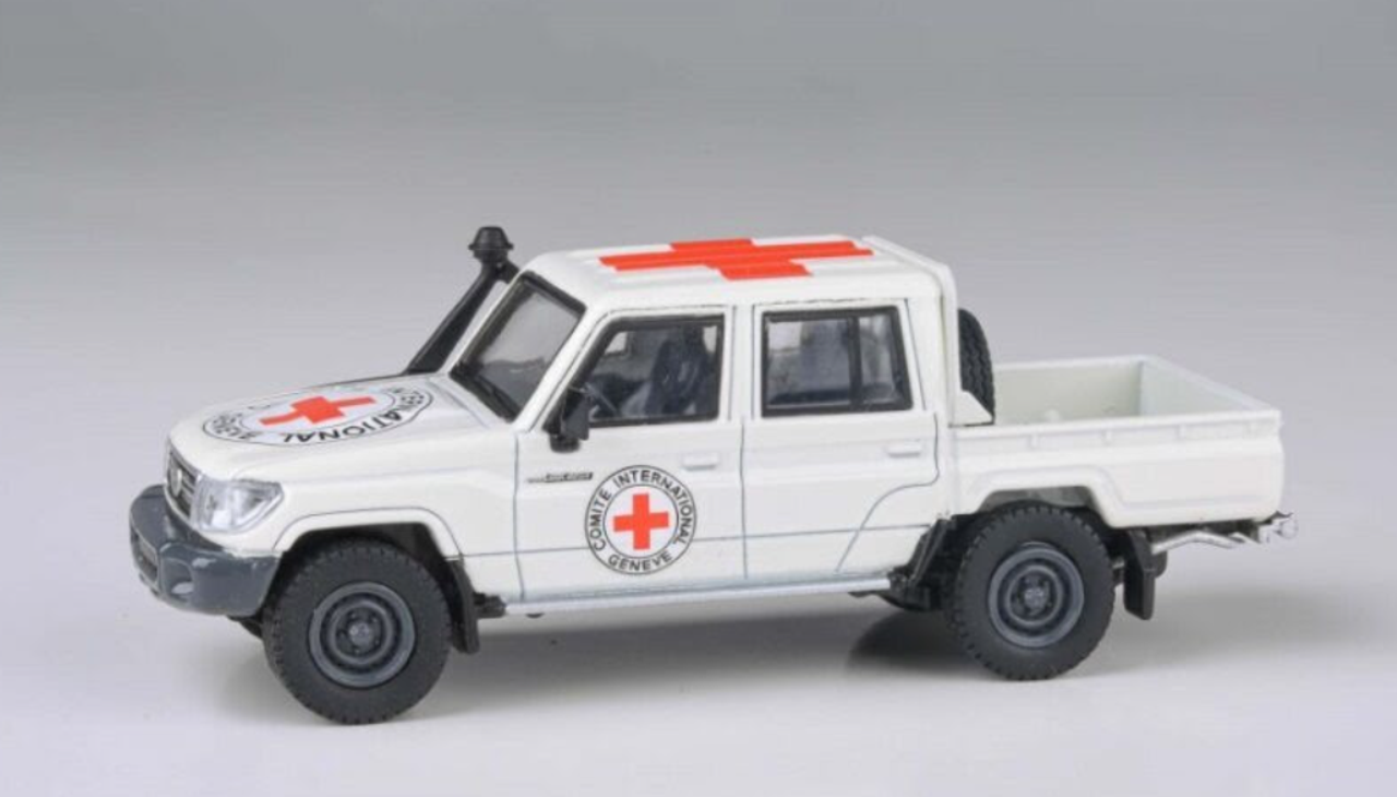 1/64 Paragon 2014 Toyota Land Cruiser LC79 Red Cross Diecast Car Model