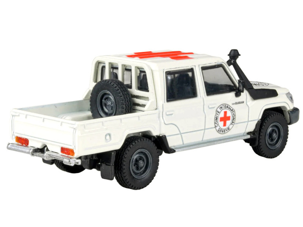 1/64 Paragon 2014 Toyota Land Cruiser LC79 Red Cross Diecast Car Model