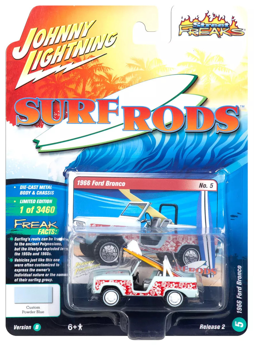 1/64 Johnny Lightning Street Freaks 1966 Ford Bronco Surf Rods