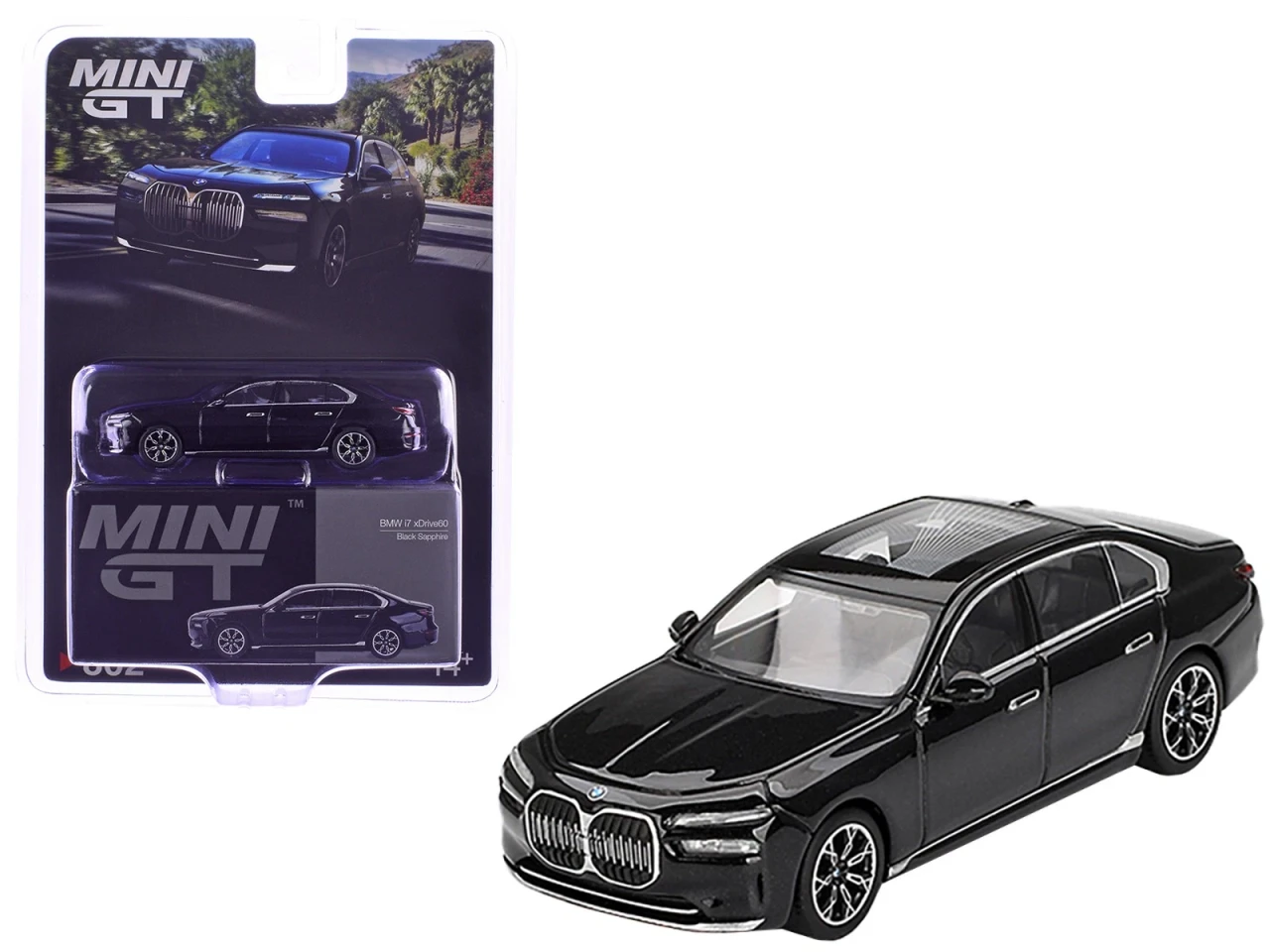 1/64 Mini GT BMW i7 xDrive50 (Sapphire Black) Diecast Car Model