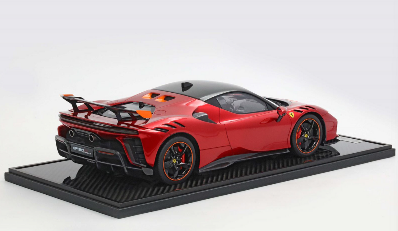 1/12 BBR Ferrari SF90XX Stradale (Rosso Fuoco Red with Orange Air Intakes) Resin Car Model