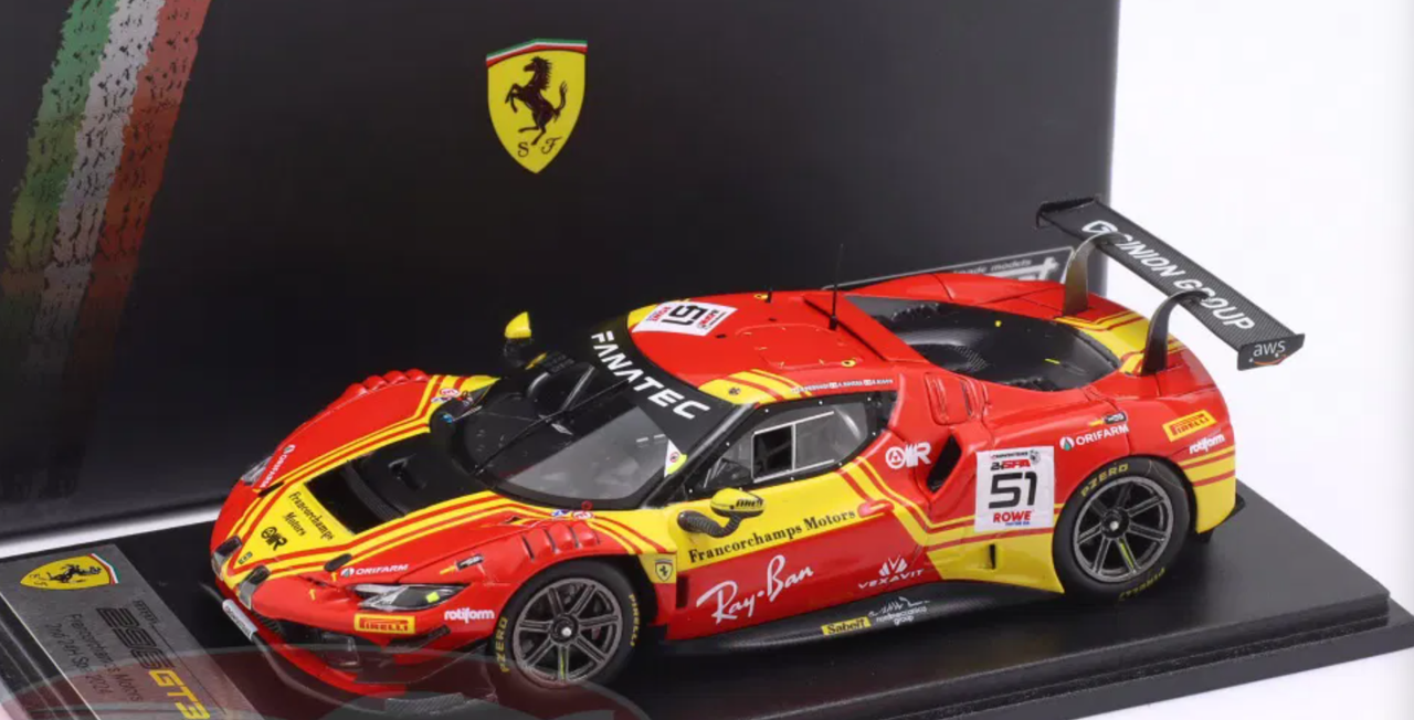 1/43 Looksmart Ferrari 296 GT3 No.51 AF Corse - Francorchamps Motors 2nd 24H Spa 2024 A. Rovera – D. Rigon – A. Pier Guidi Car Model