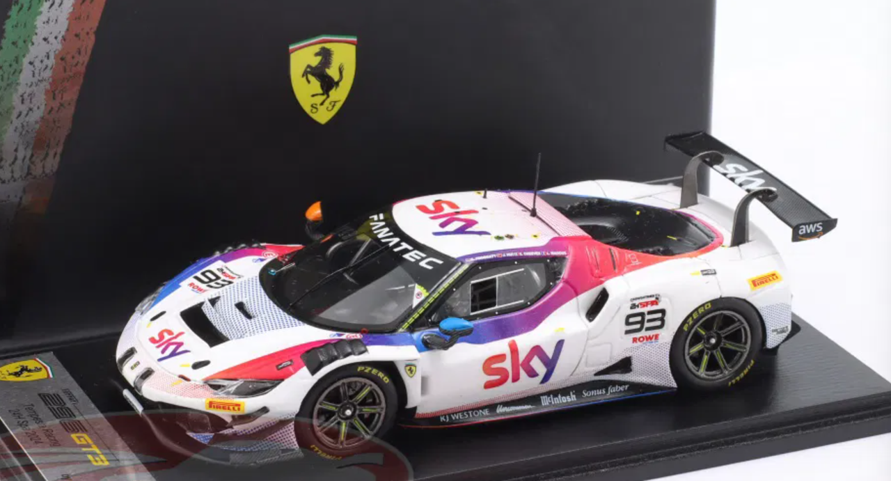 1/43 Looksmart Ferrari 296 GT3 No.93 SKY - Tempesta Racing 24H Spa 2024 E. Cheever – J. Hui – L. Wadoux – C. Froggatt Car Model