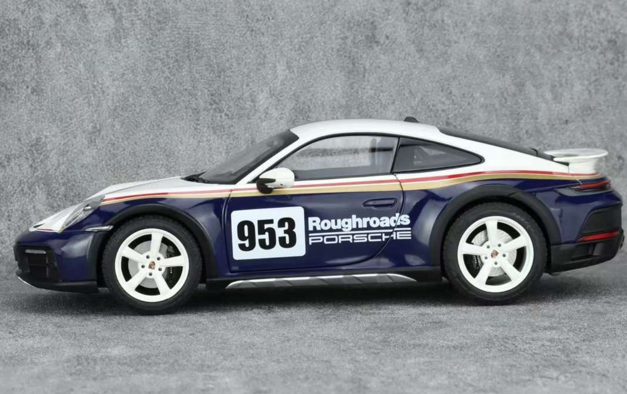 1/18 Norev Porsche 911 992 Dakar #953 (Blue & White) Diecast Car Model