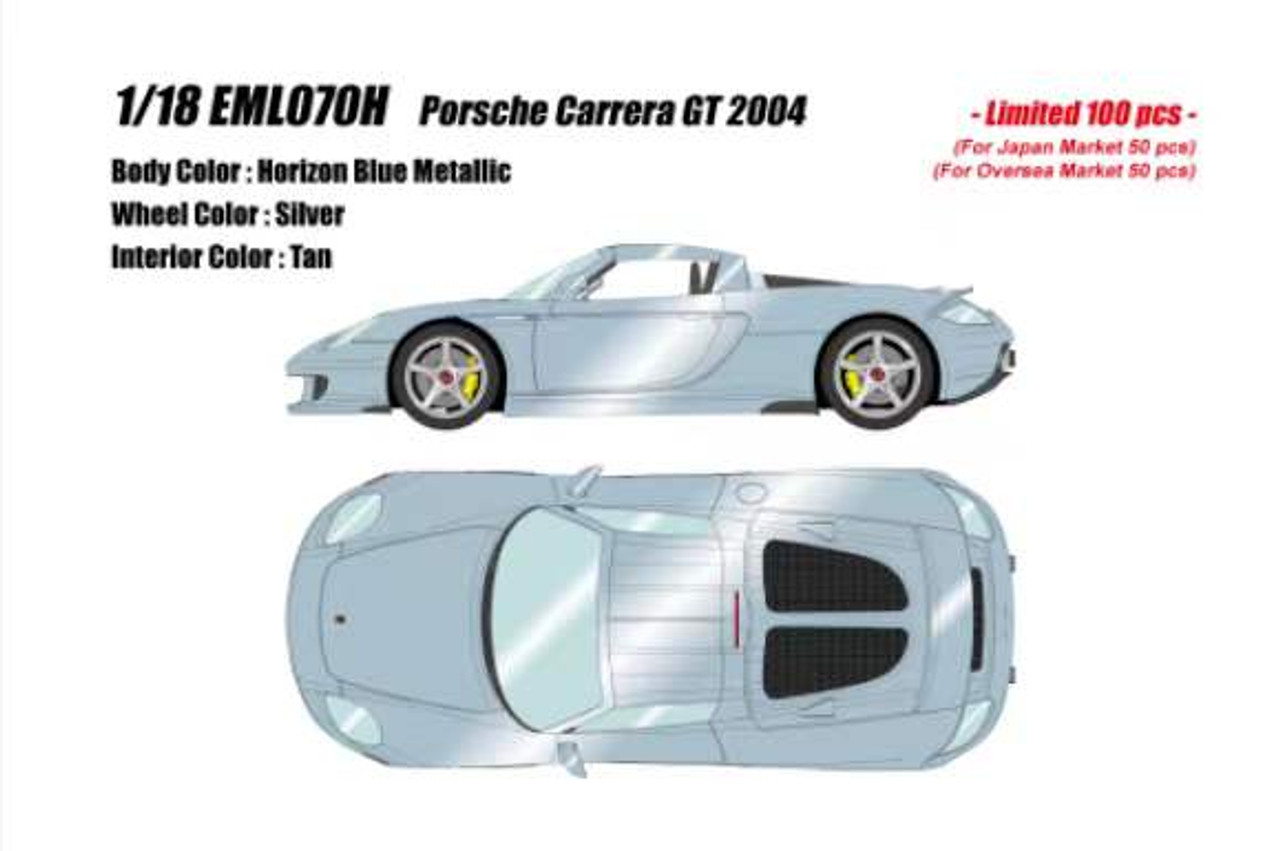 1/18 Makeup 2004 Porsche Carrera GT (Horizen Blue Metallic) Car Model Limited 100 Pieces