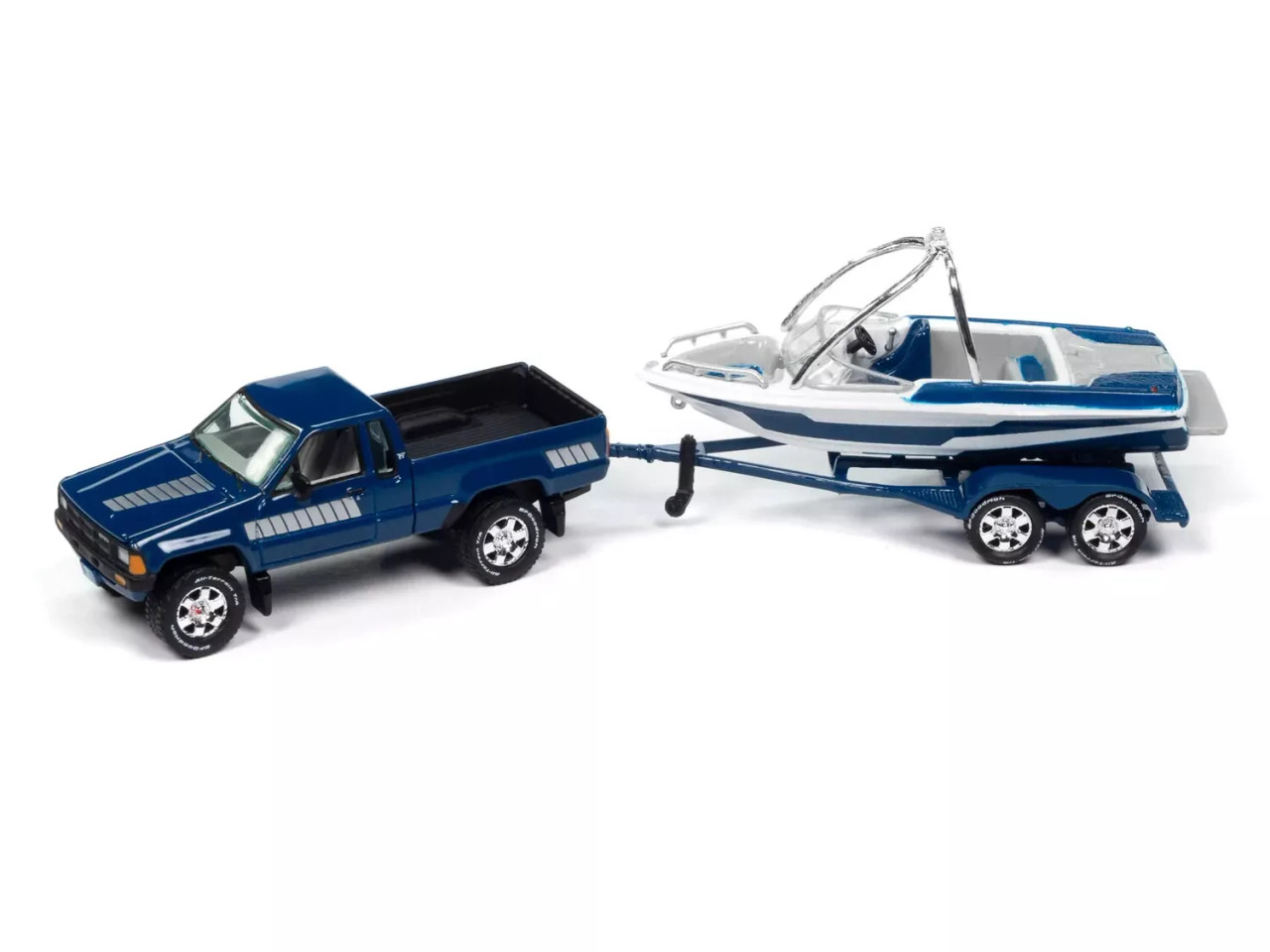 1/64 Johnny Lightning 1985 Toyota SR5 Pickup with Malibu