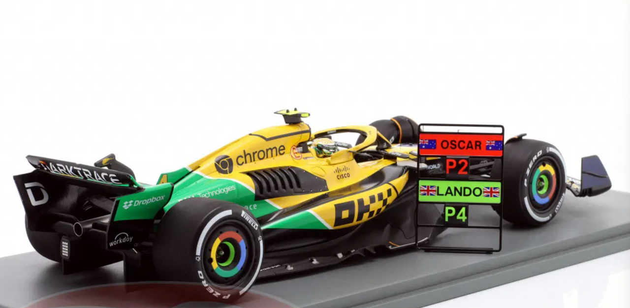 1/18 Spark 2024 Formula 1 McLaren F1 Team MCL38 Monaco GP 4th Place #4 Lando Norris Car Model