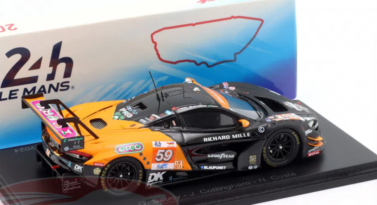 1/43 Spark McLaren 720S GT3 Evo No.59 UNITED AUTOSPORTS Le Mans 24H 2024 G. Saucy - J. Cottingham - N. Costa Car Model
