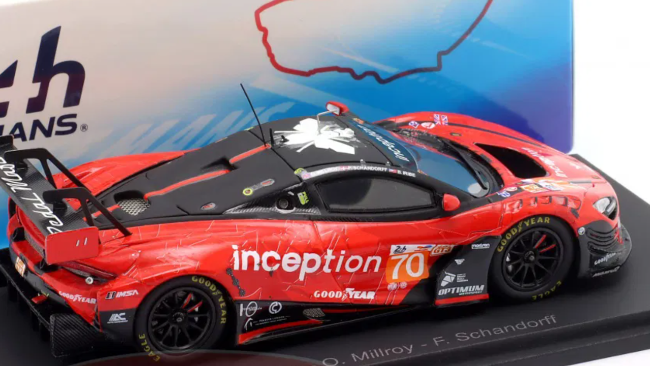 1/43 Spark McLaren 720S GT3 Evo No.70 INCEPTION RACING Le Mans 24H 2024 B. Iribe - O. Millroy - F. Schandorff Car Model