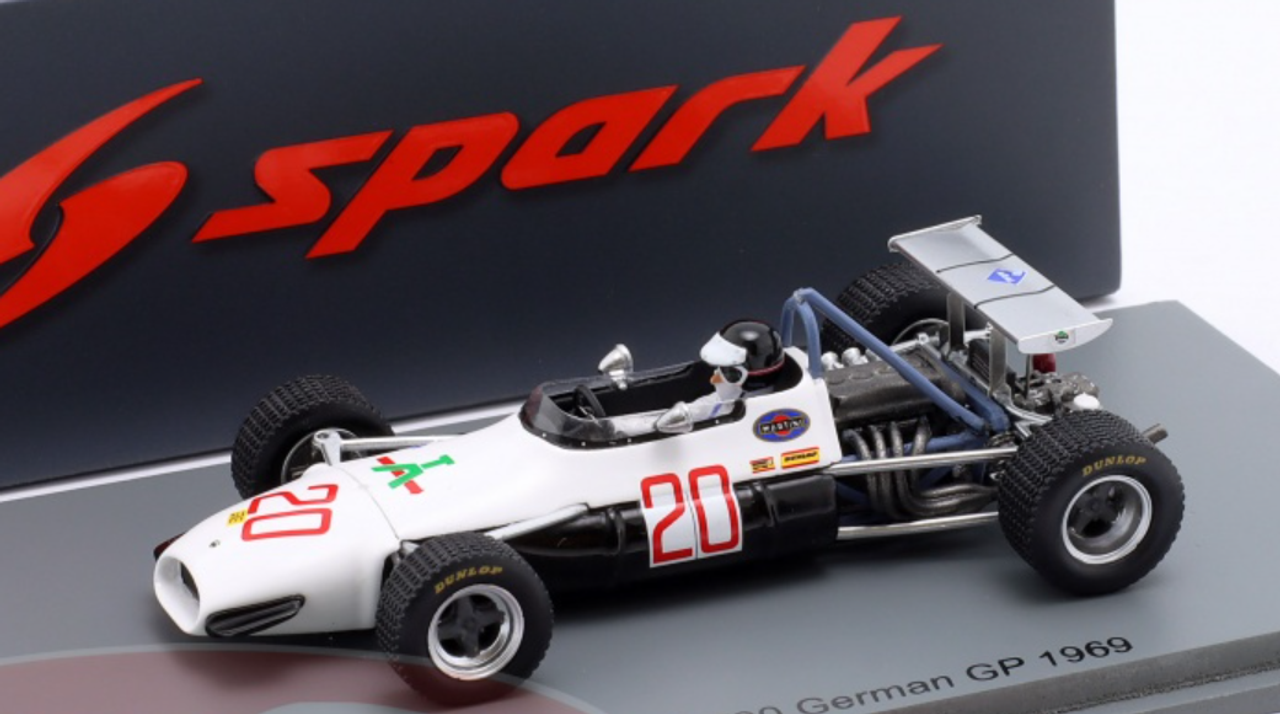 1/43 Spark 1969 Formula 1 Brabham BT30 No.20 German GP 1969 Kurt Ahrens Car Model