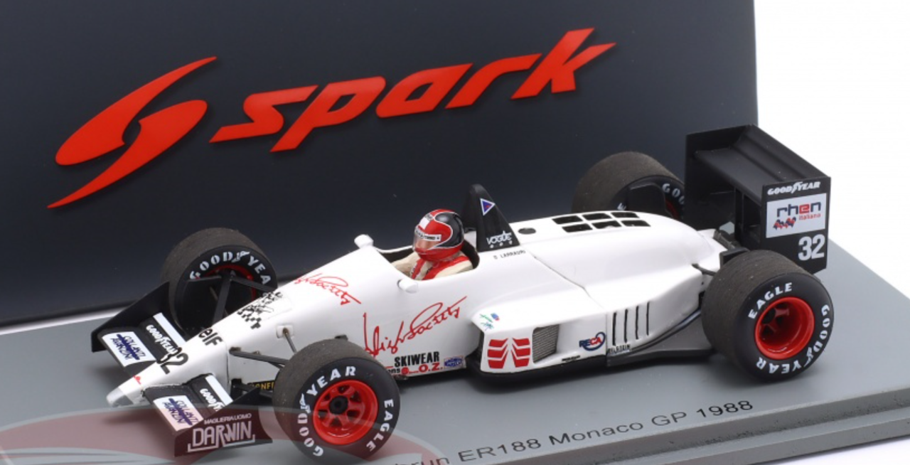 1/43 Spark 1988 Formula 1 Eurobrun ER188 No.32 Monaco GP 1988 Oscar Larrauri Car Model
