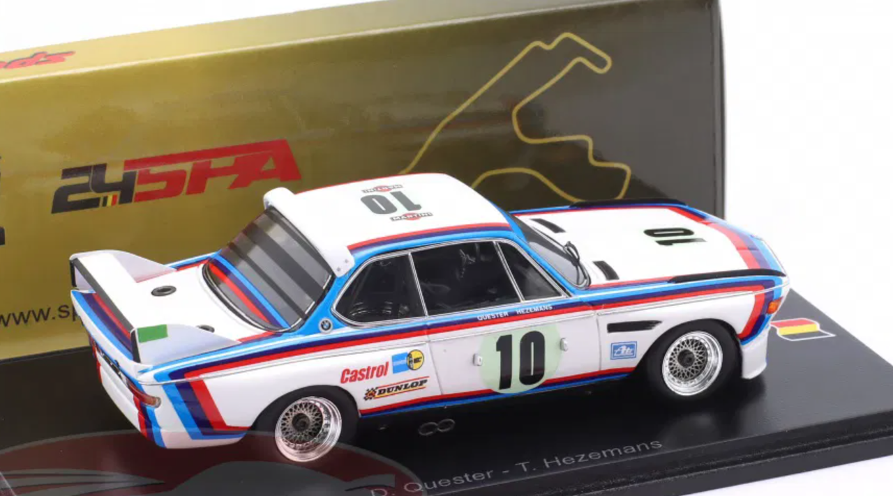 1/43 Spark BMW 3.0 CSL No.10 Winner 24H Spa 1973 D. Quester - T. Hezemans Car Model