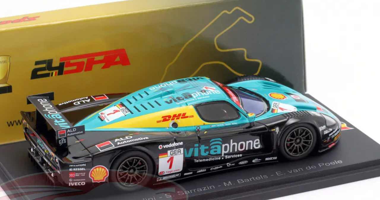 1/43 Spark Maserati MC12 GT1 No.1 Winner 24H Spa 2008 A. Bertolini - S. Sarrazin - M. Bartels - E. van de Poele Car Model