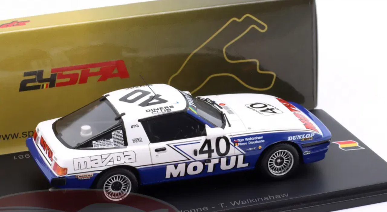 1/43 Spark Mazda RX7 No.40 Mazda Motul TWR RT Winner 24H Spa 1981 P. Dieudonne - T. Wlakinshaw Car Model