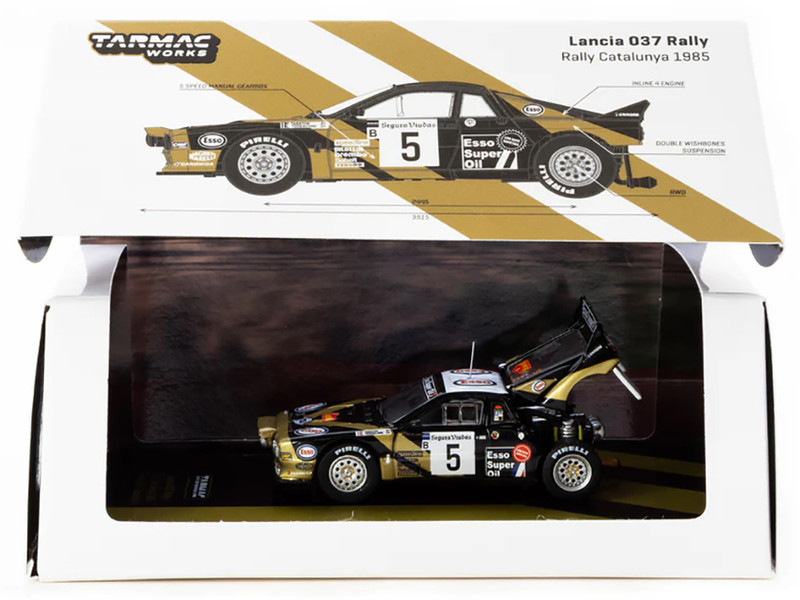 1/64 Tarmac Works 1985 Lancia 037 Rally #5 Rally Catalunya (Black