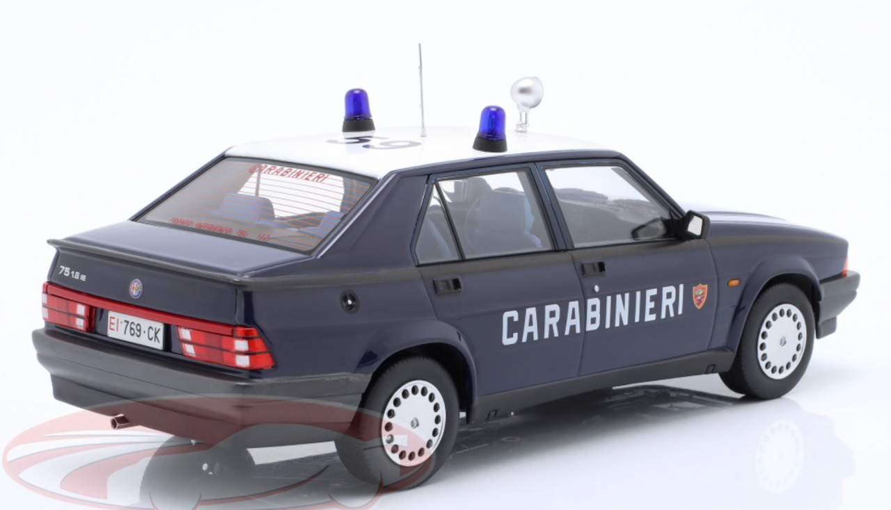 1/18 Triple9 1991 Alfa Romeo 75 Carabinieri (Dark Blue) Car Model