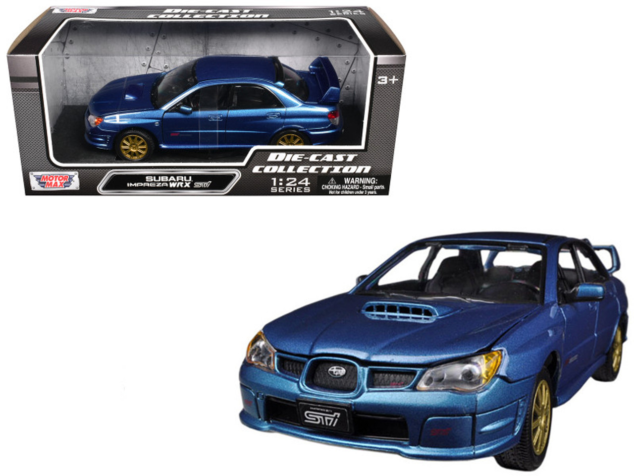 Subaru Impreza WRX STi Blue Metallic 1/24 Diecast Model Car