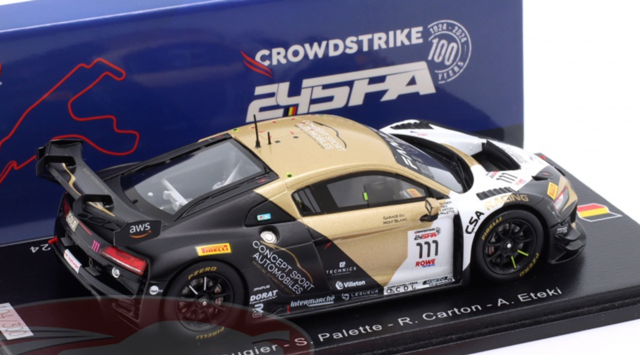 1/43 Spark Audi R8 LMS GT3 EVO II No.111 CSA Racing 24H Spa 2024 A. Rougier – S. Palette – R. Carton – A. Eteki Car Model