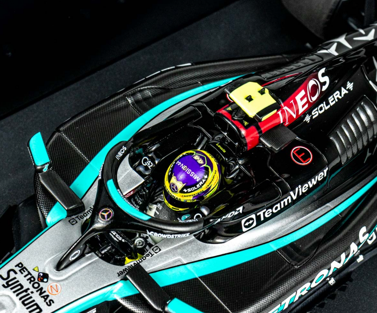 1/18 Minichamps 2024 Formula 1 Lewis Hamilton Mercedes-AMG F1 W15 #44 4th Austrian GP Car Model