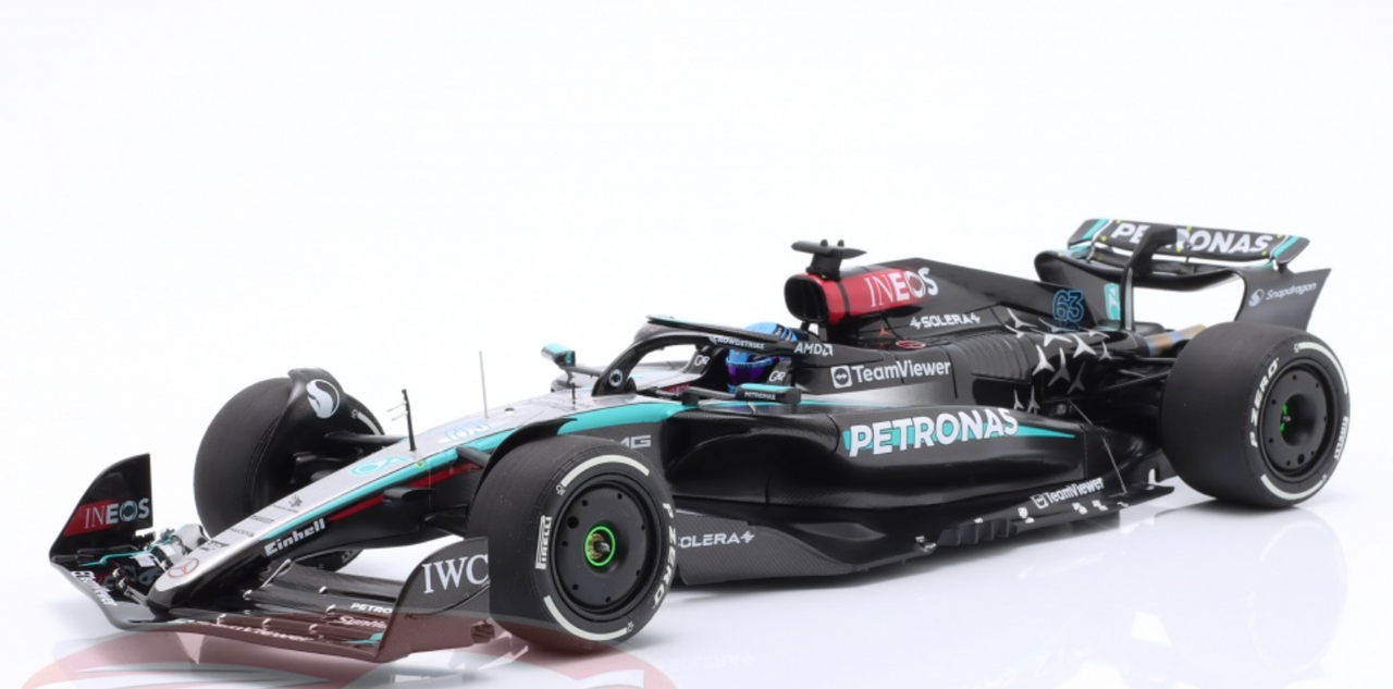 1/18 Minichamps 2024 Formula 1 Mercedes-AMG Petronas W15 E Performance George Russell #63 Winner Austrian GP Car Model