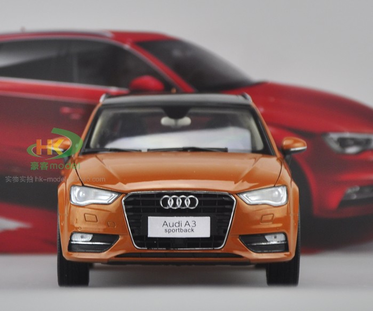 1/18 AUDI A3 SPORTBACK (ORANGE) DIECAST CAR MODEL - LIVECARMODEL.com