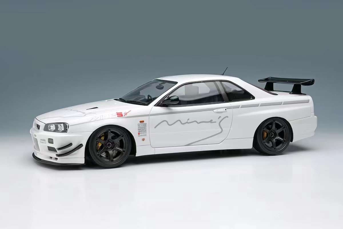 1/18 Makeup 2024 Nissan Mine's Skyline GT-R BNR34 V-Spec N1 Tokyo