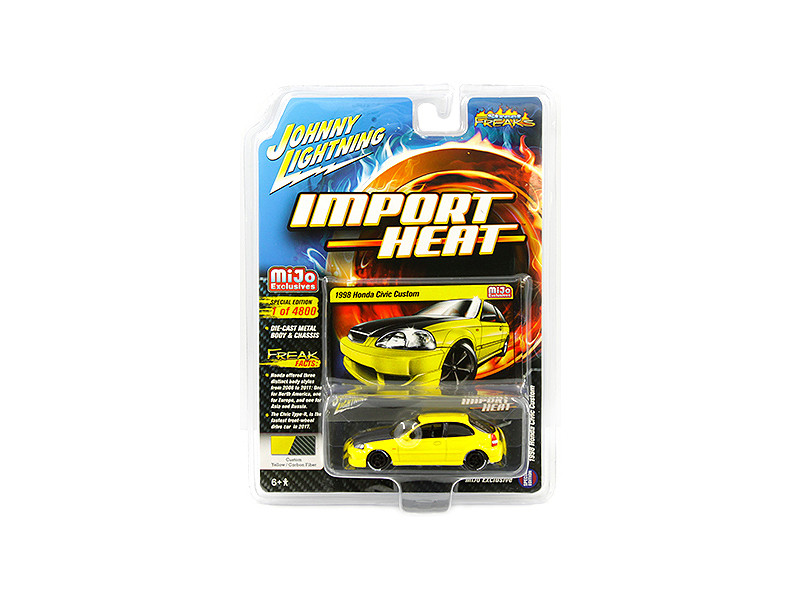 1998 Honda Civic Custom Yellow with Carbon Hood 