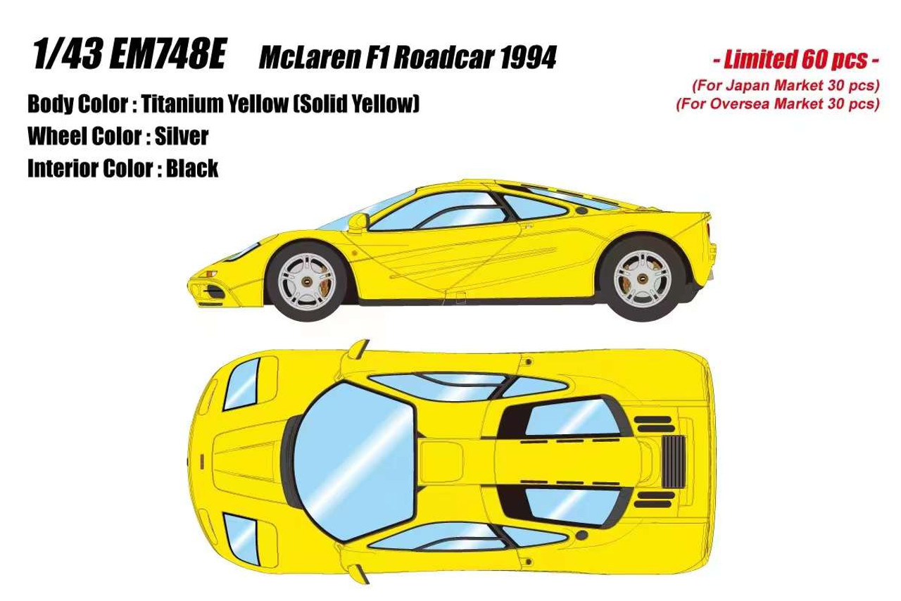 1/43 Makeup 1994 McLaren F1 Roadster (Titanium Yellow Solid Yellow) Car Model