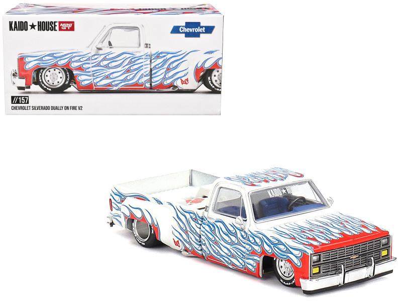 1/64 Kaido House & Mini GT Chevrolet Silverado Dually on Fire V2
