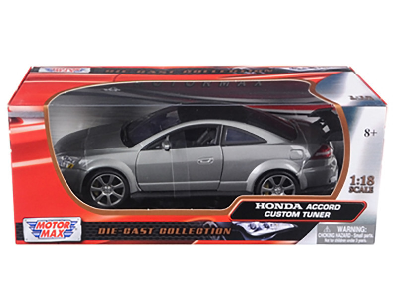 1/18 Motormax 2003 Honda Accord Custom Tuner (Grey) Diecast Car