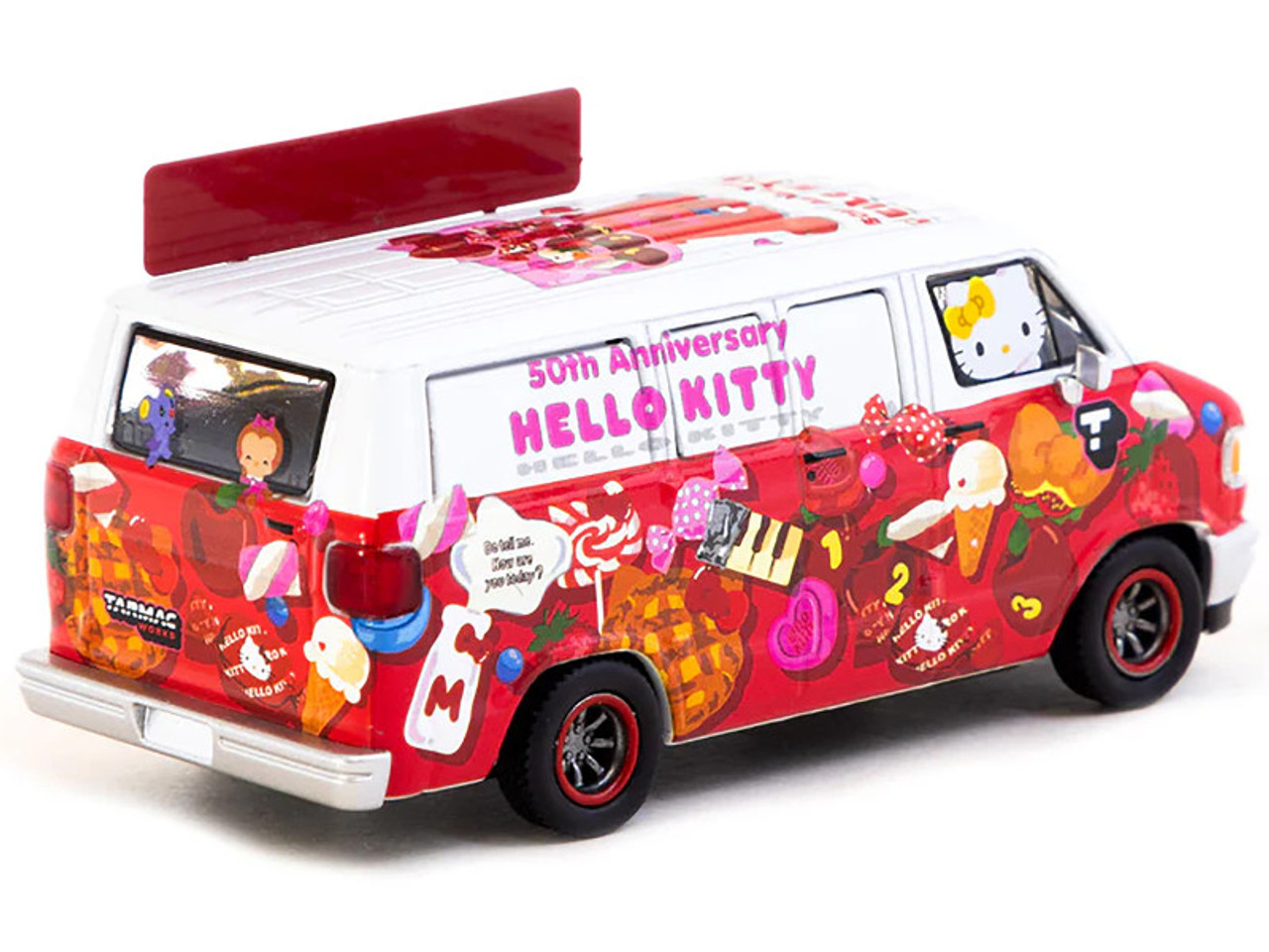 Tarmac Works Hello Kitty Dodge Van ミニカー 1/64 Tarmac Works Dodge Van Hello Kitty Food Truck Diecast