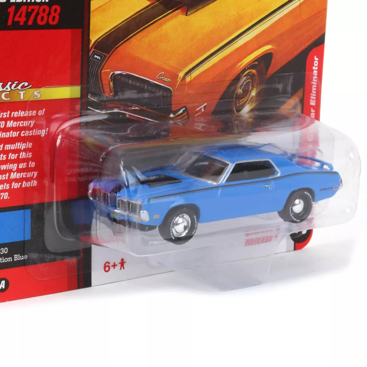 1/64 Johnny Lightning 1970 Mercury Cougar Eliminator (Blue) Diecast Car Model