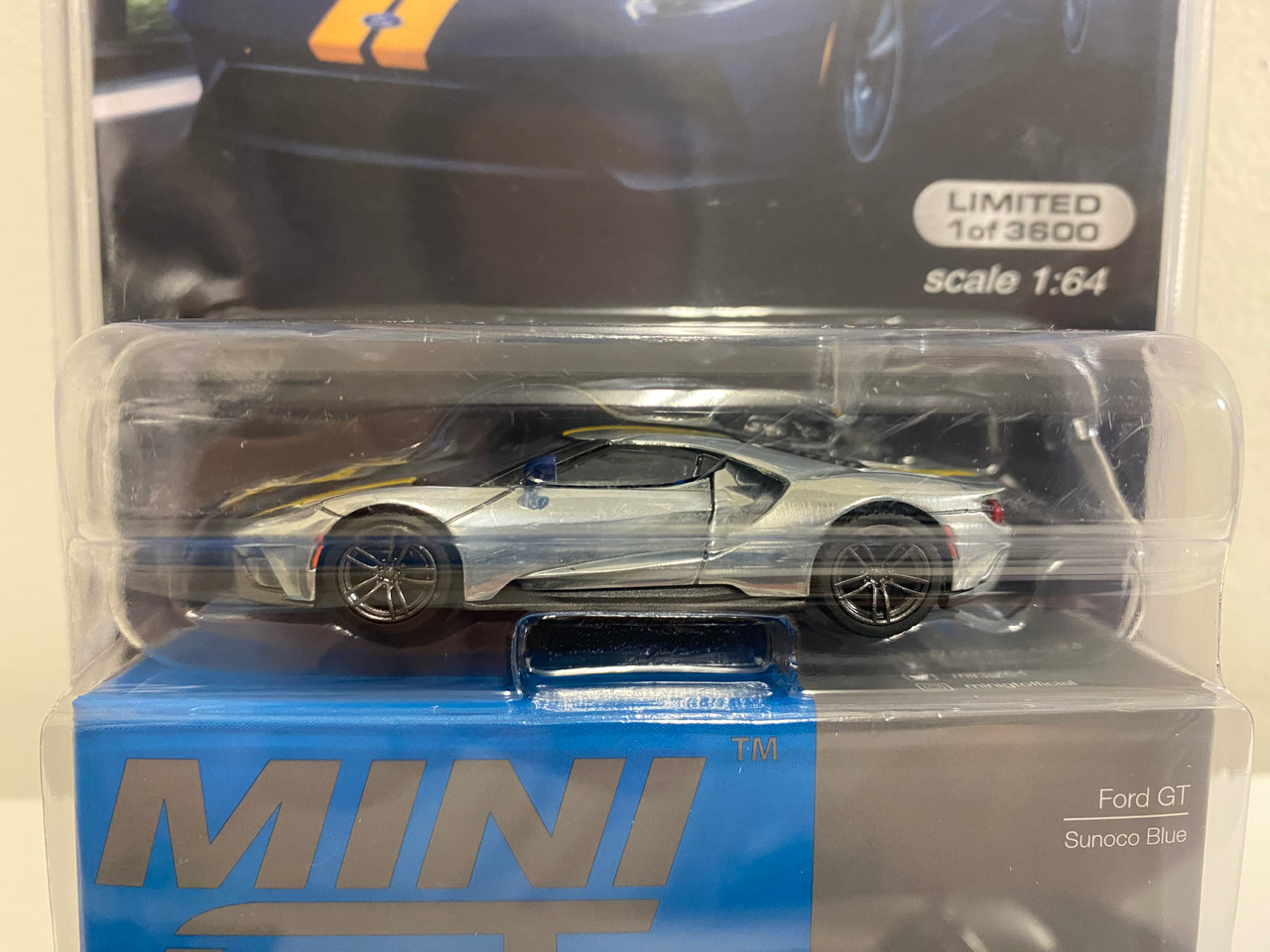 CHASE CAR 1/64 Mini GT Ford GT (Chrome Silver) Diecast Car Model