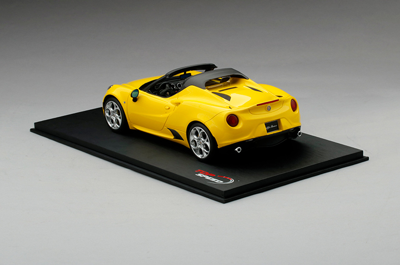 1/18 TSM Top Speed Alfa Romeo 4C Spider Giallo Prototipo (Yellow) Resin Car Model