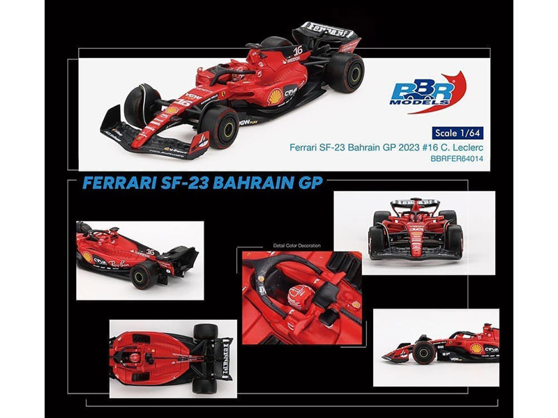 1/64 BBR 2023 Formula 1 Ferrari SF23 #16 Charles Leclerc Bahrain