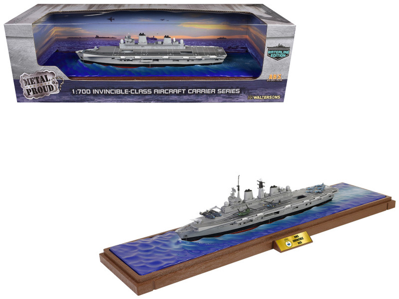 British HMS Invincible (R05) Aircraft Carrier Waterline