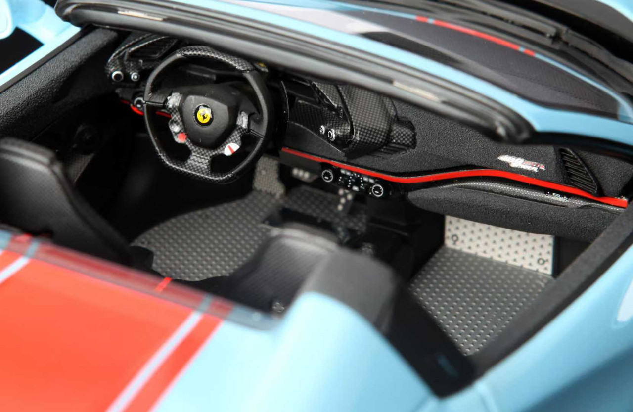 1/18 BBR Ferrari 488 Pista Spider (Blue with Red Stripe) Resin Car