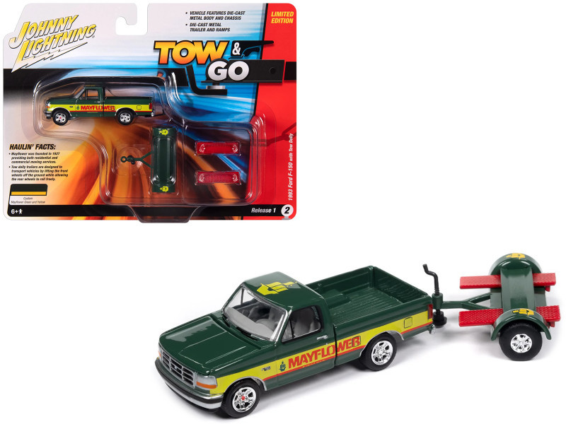 ジョニーライトニング　93 Ford F-150 Truck 1993 Ford F-150 Pickup Truck Green and Yellow 