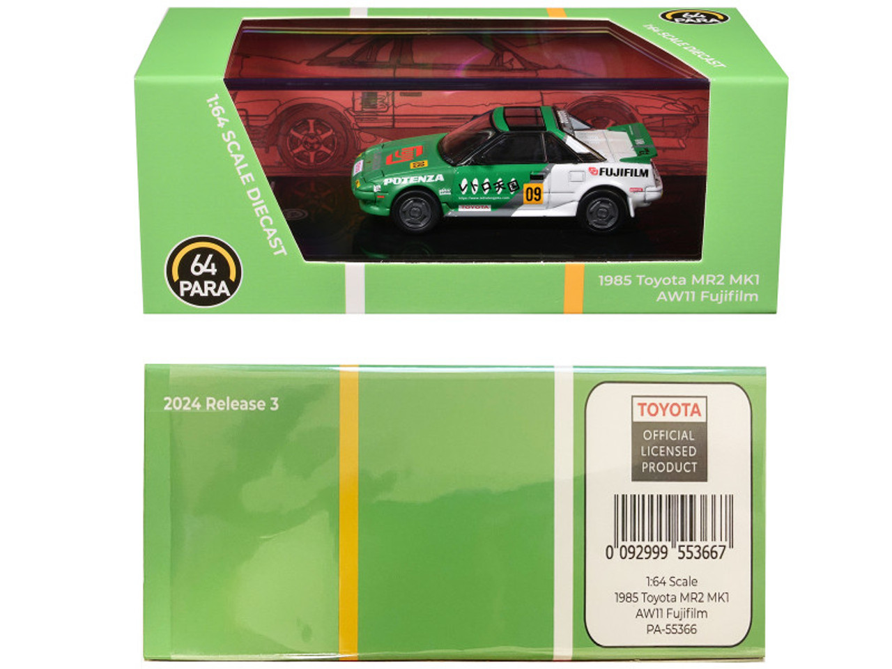 1/64 Paragon 1985 Toyota MR2 MK1 AW11 #09 Diecast Car Model