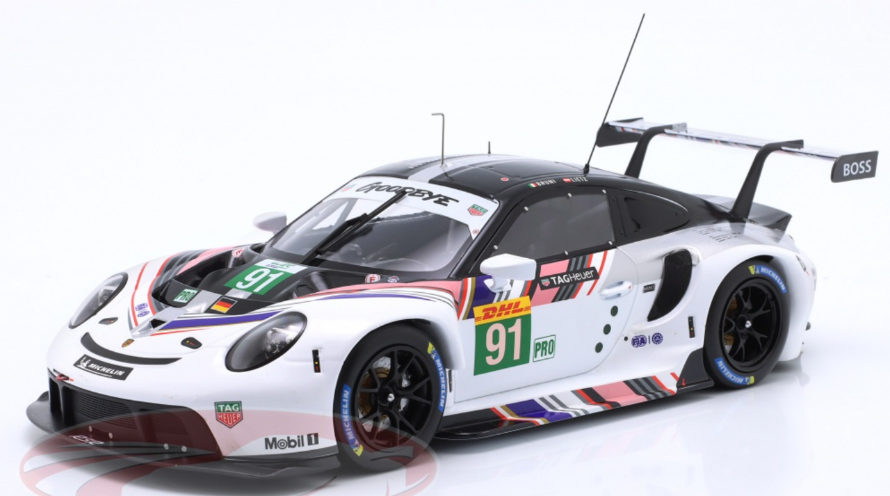 1/18 Ixo 2022 Porsche 911 RSR-19 Goodbye #91 Last Race WEC Porsche GT-Team Gianmaria Bruni, Richard Lietz Diecast Car Model