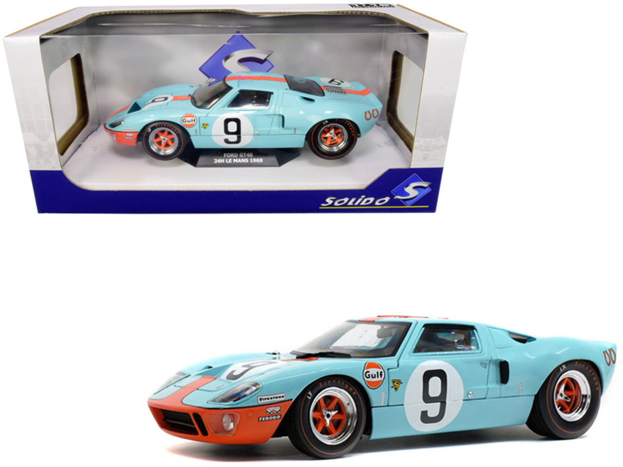 Ford GT40 MKI #9 "Gulf Oil" 24H of Le Mans (1968) 1/18 Diecast Model Car by Solido
