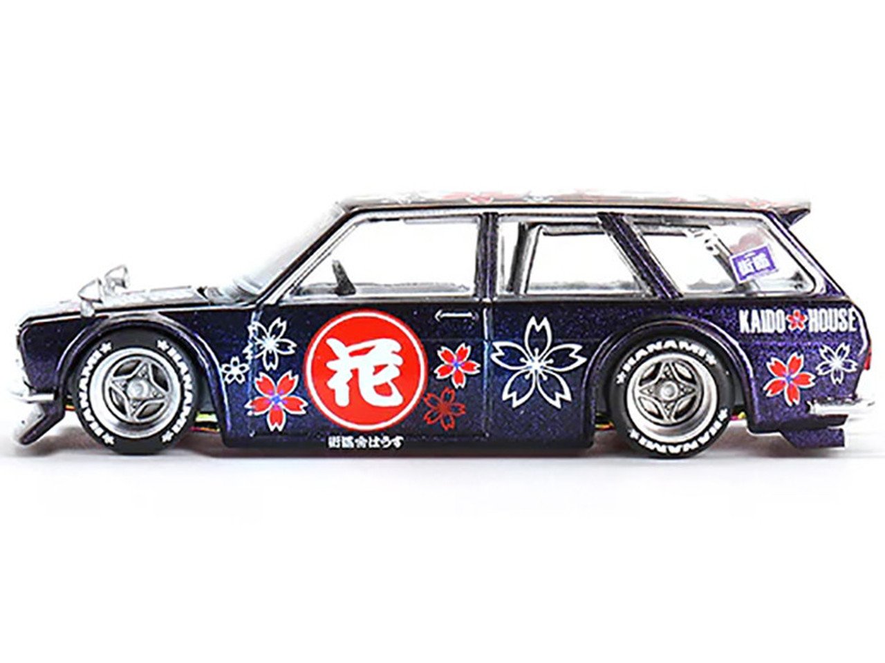 OPEN BOX 1/64 Kaido House & Mini GT Datsun Kaido 510 Wagon Hanami V3 (Magic Purple) Diecast Car Model