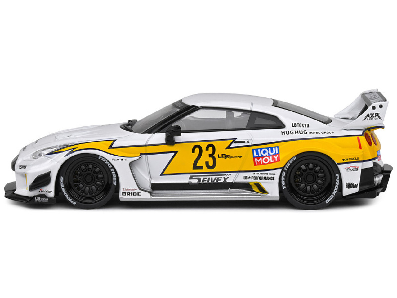 LBWK R35 ミニカー 1/43スケール Amazon.com: Solido 1:43 Nissan GTR35 LBWK Silhouette Yellow