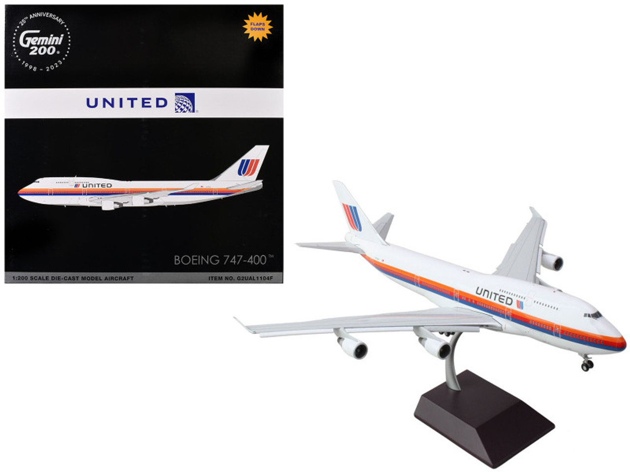 Boeing 747-400 Commercial Aircraft with Flaps Down 