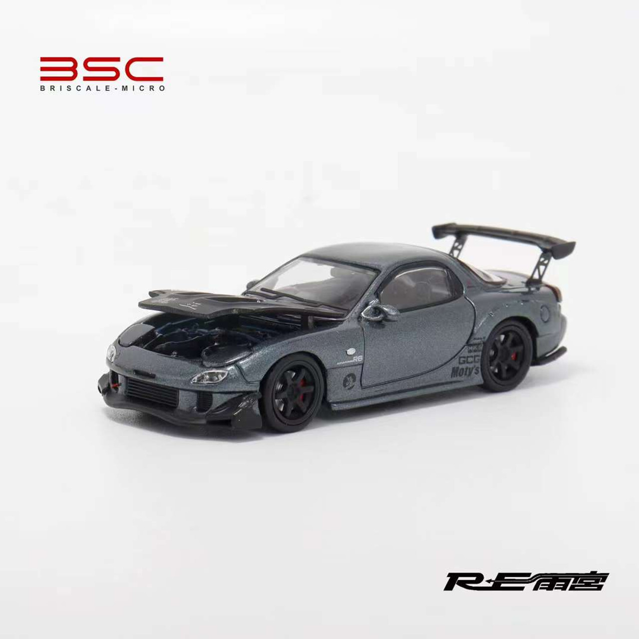 BSC 1/64 マツダ RX7 FD3S RE雨宮 1/64 BSC Mazda RX-7 RX7 FD3S (Metallic Grey) Diecast Car